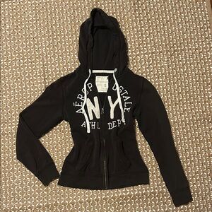 Aeropostale Women's Black Zip-Up Hoodie